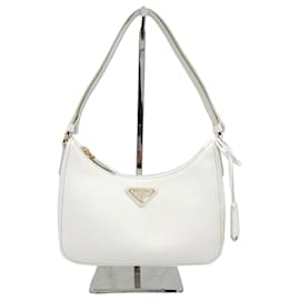 Mini borsa hobo in pelle Saffiano con logo a triangolo - Prada