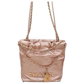 Chanel Nuova Mini Borsa a Catena Rosa Oro Chip Interno