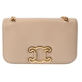 Borsa Medium Triomphe Frame in pelle di vitello lucida - Céline