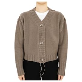 Cárdigan corto de lana con cuello en V para mujer Acne Studios (Mood Brown) DLD