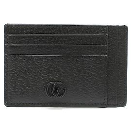 Gucci Portacarte in pelle nera GG Marmont