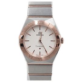 Omega Steel Gold Kombination New Constellation Quarz Damenuhr