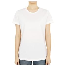 Camiseta de manga corta de algodón con logotipo Patch para mujer Moncler (Blanco)