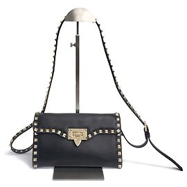 Valentino Garavani Mini-Crossbody-Bag aus Leder Schwarz