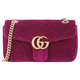 Gucci Borsa a tracolla GG Marmont in velluto trapuntato Medium