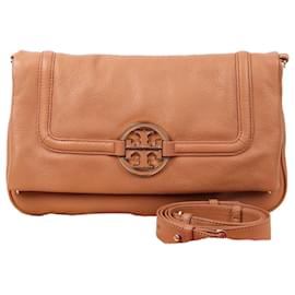 Borsa a tracolla Beige con logo e patta - Tory Burch