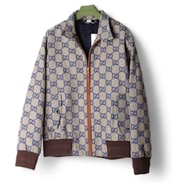 Giacca con zip in tela di cotone GG Jumbo Taglia - Gucci