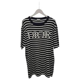 Strick-T-Shirt mit schwarzem Logo-Streifen - Dior