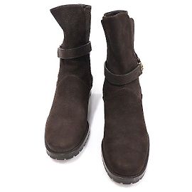 Loro Piana Stivaletti in nubuck marrone da donna