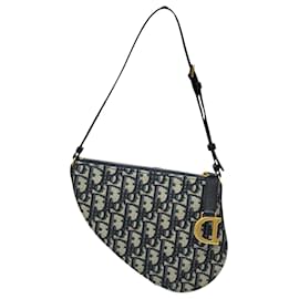 Dior Borsa a Spalla Saddle Oblique Rodeo Blue