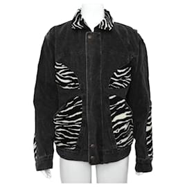Chaqueta vaquera oversize para hombre con cuello de cebra - Céline