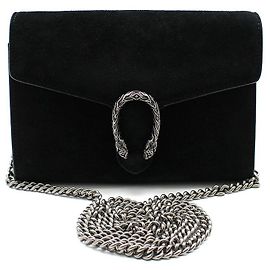 Gucci Mini borsa Dionysus a tracolla con catena Nera in scamosciato e velluto