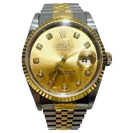 Rolex Orologio Datejust Diamond Combi da Uomo Quadrante Champagne Oro Giallo