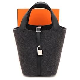 Borsa Picotin Felt Bo Swift Gris Moka Havana - Hermès
