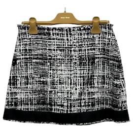 Falda de algodón y lino con logotipo triangle Bec - Prada