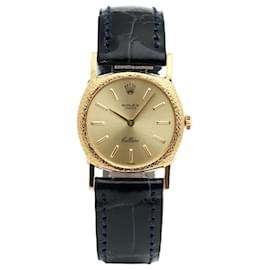 Cellini Gold Small Ladies Gold Leather Watch Manual - Rolex
