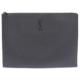 Saint Laurent Grande pochette in Monogram Caviar