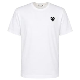 Schwarzes Kurzarm-T-Shirt mit Logo-Strasssteinen AX - Comme Des Garcons