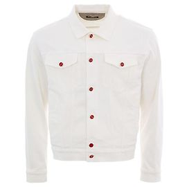 Kiton Chaqueta vaquera blanca con botones