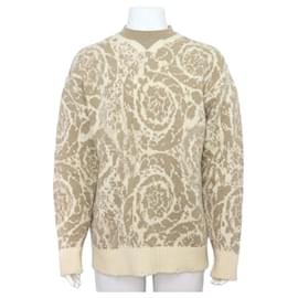 Suéter T-shirt oversize de lana jacquard Barocco para hombre - Versace