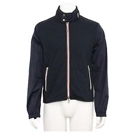 Moncler Giacca blouson trapuntata in nylon blu navy da uomo