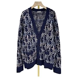 Oblique Wollstrickjacke Blau - Dior
