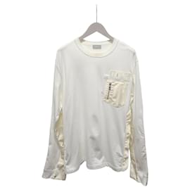 Sacai Besticktes Logo Weiß Langarmshirt - Dior