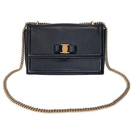 Salvatore Ferragamo Borsa a tracolla con catena in vera pelle