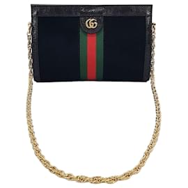 Gucci Borsa a tracolla Ophidia in scamosciato con catena