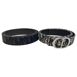 Set di cinture reversibili Oblique da uomo con cinturini e fibbia CD Ruthenium - Dior