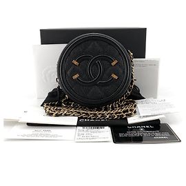 Chanel Bolso Tambour Redondo de Caviar - Bolso Bandolera