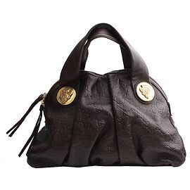 Gucci Deep Brown Hysteria Sima Leder Tote Bag