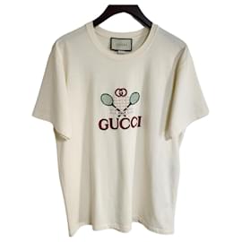 Ivory Tennis Embroidered T-shirt XJBLE - Gucci