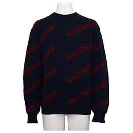 Strickpullover mit Rundhalsausschnitt und Multi-Logo für Herren - Balenciaga
