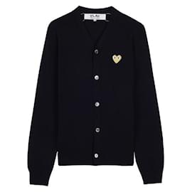 Comme Des Garcons Cardigan con toppa a cuore dorato