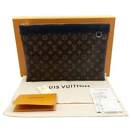 Louis Vuitton Pochette Discovery Monogram Macassar GM Clutch