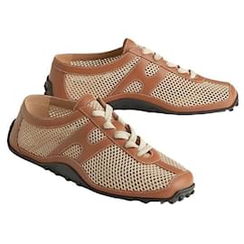 Hermès Sneakers Kiga Scarpe sportive da donna in maglia crochet Beige