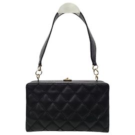 Chanel Borsa a tracolla Generation in agnello nero con cuciture Wild Gold trapuntata
