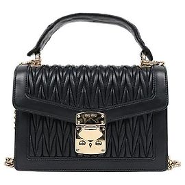 Miu Miu Borsa a Spalla Confidential Matera Nera