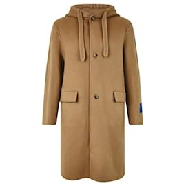 Abrigo con capucha reacondicionado Camel - Off White