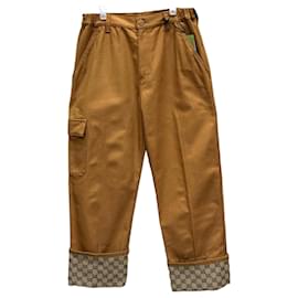 Gucci Pantaloni in tela con risvolto GG Denim