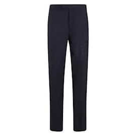 Thom Browne Pantaloni in lana a tela con righe