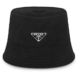 Cappello Bucket Lina Nylon Triangle Logo da Uomo - Prada