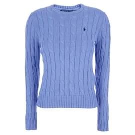Ralph Lauren Pima-Baumwoll-Zopfstrick mit Pony-Logo-Stickerei