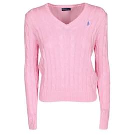 Ralph Lauren Pima-Baumwoll-Strick mit V-Ausschnitt und Pony-Logo-Stickerei