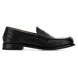 Prada Mocassino in pelle con logo lettering