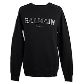 Sweatshirt mit metallischem Logo - Balmain