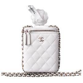 Chanel Vanity White Caviar Umhängetasche mit Kette