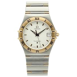 Omega Relógio masculino a quartzo Constellation Combi Medium Half Bar Mostrador com padrão Argyle