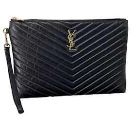 Clutch Media Trapuntata Nera - Saint Laurent
